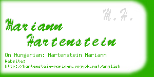 mariann hartenstein business card